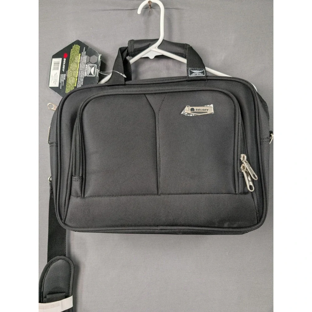 Delsey Helium Breeze Personal Bag Black 12319 BK‎ Travel Laptop Briefcase